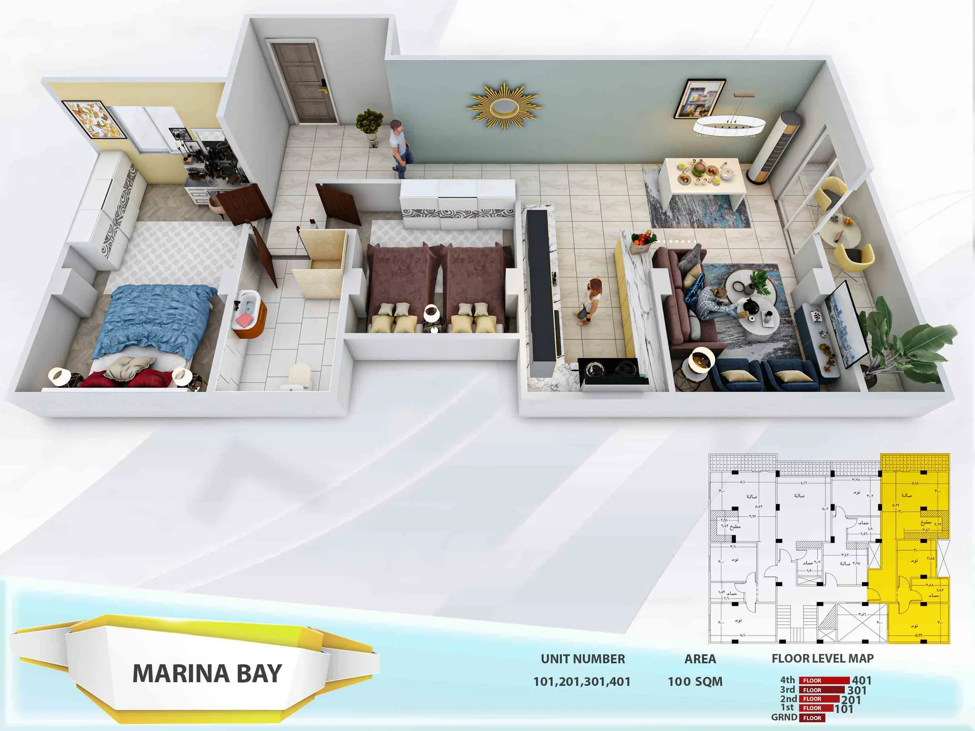 Floor Plan Unit 101 / 201 / 301 / 401