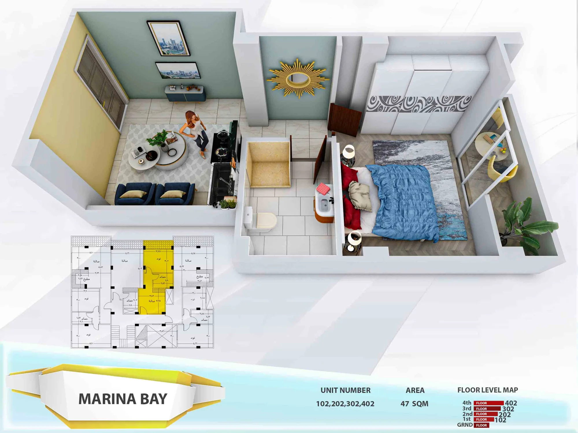 Floor Plan Unit 102 / 202 / 302 / 402