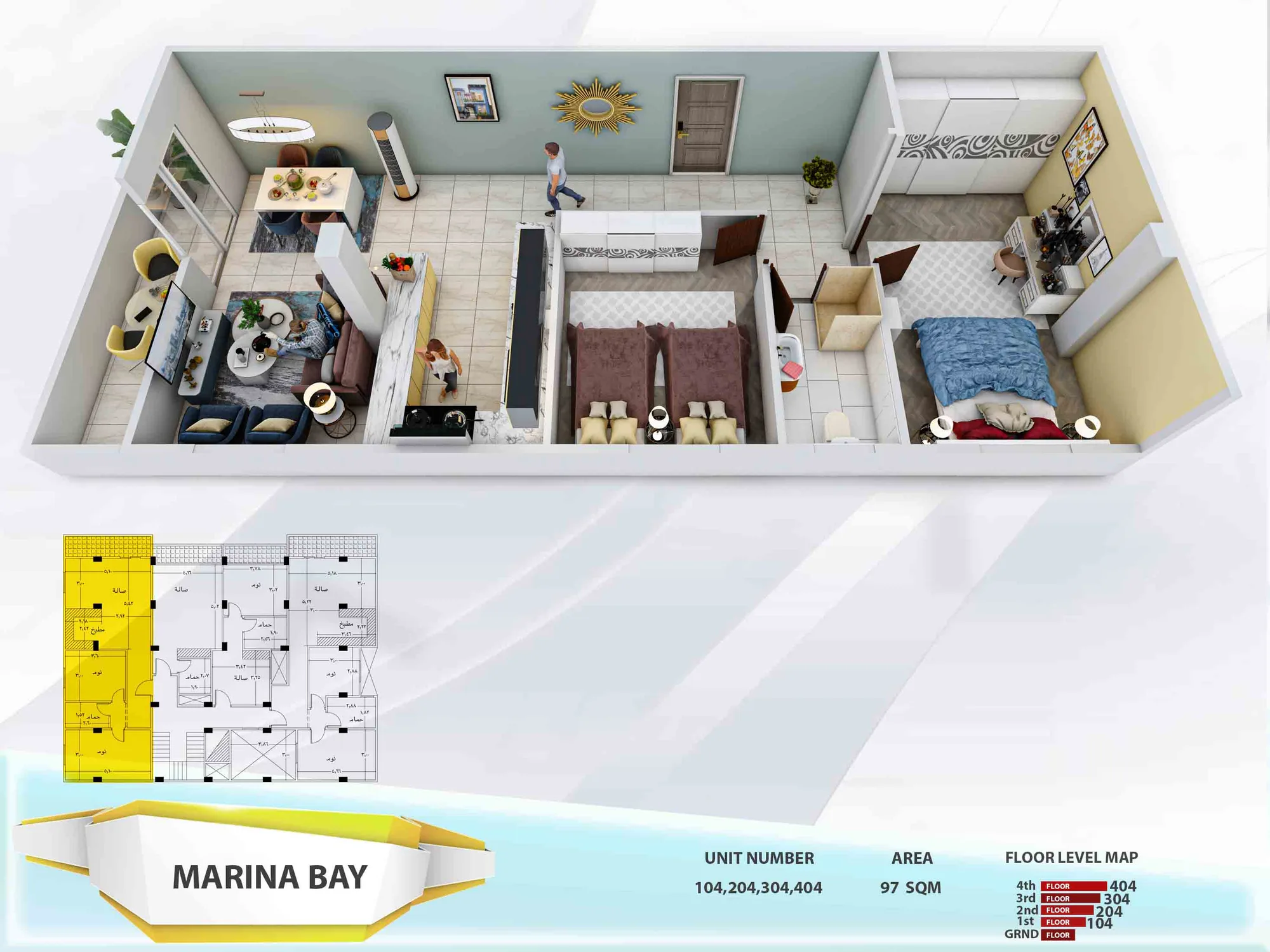 Floor Plan Unit 104 / 204 / 304 / 404